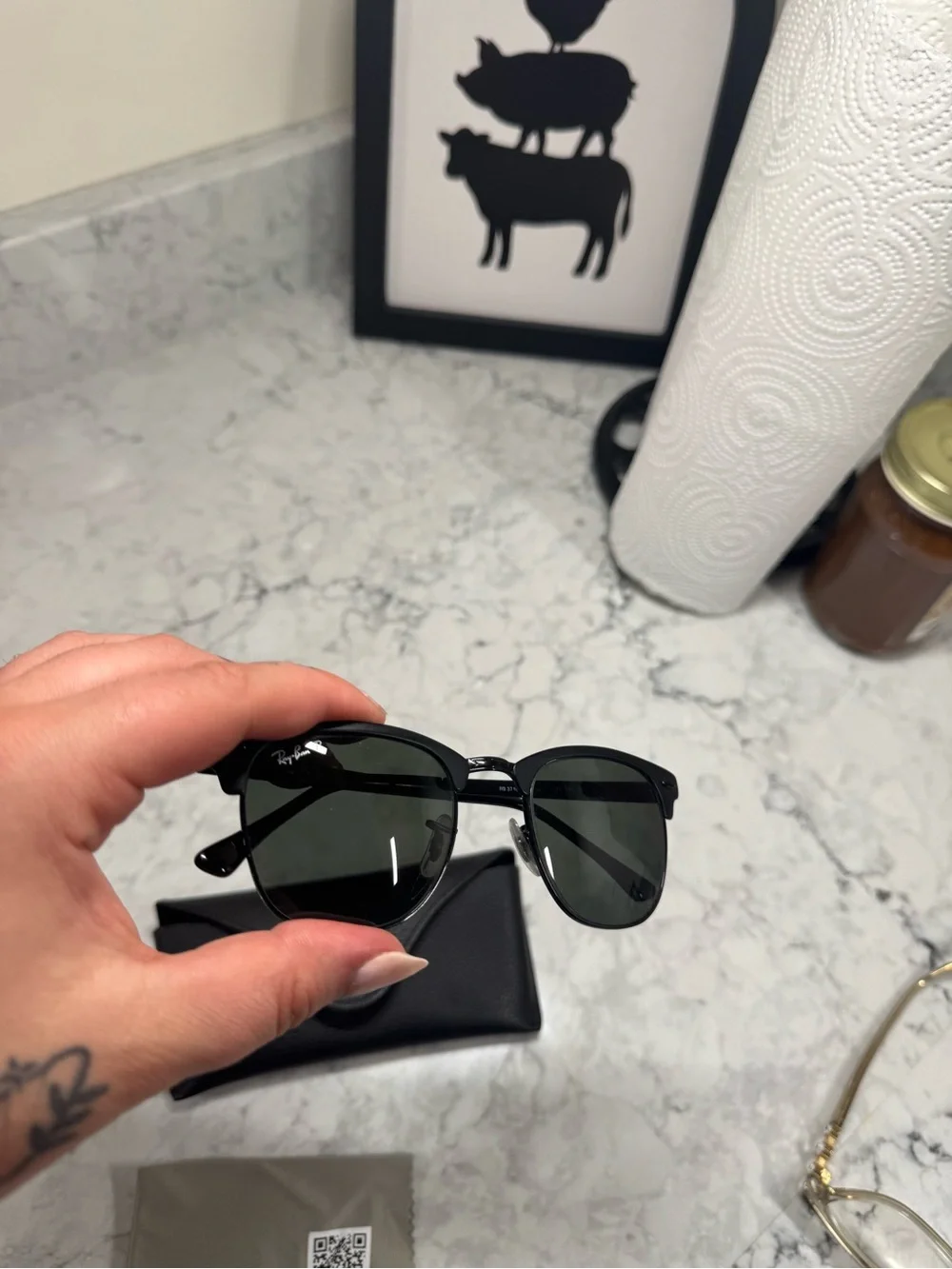 Ray-Ban RB3716 Clubmaster Metal (Polarized) Sunglasses Unisex - OBO!!